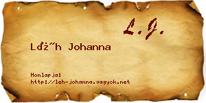 Léh Johanna névjegykártya